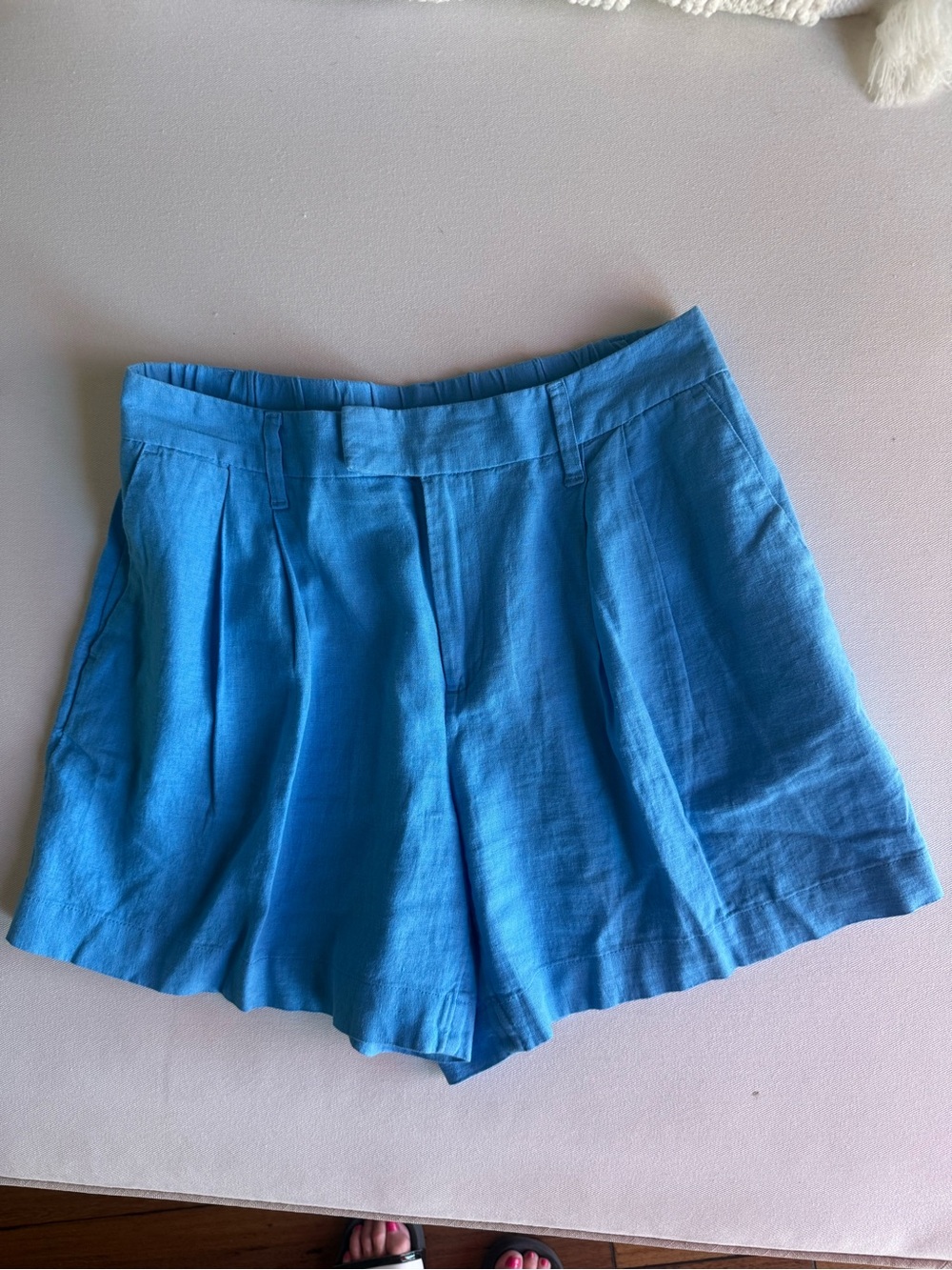 Women's Blue Linen-Blend Shorts❗️